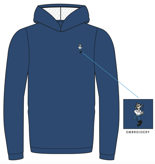 Swinging Pirate Men's Performance Hoodie: Blue