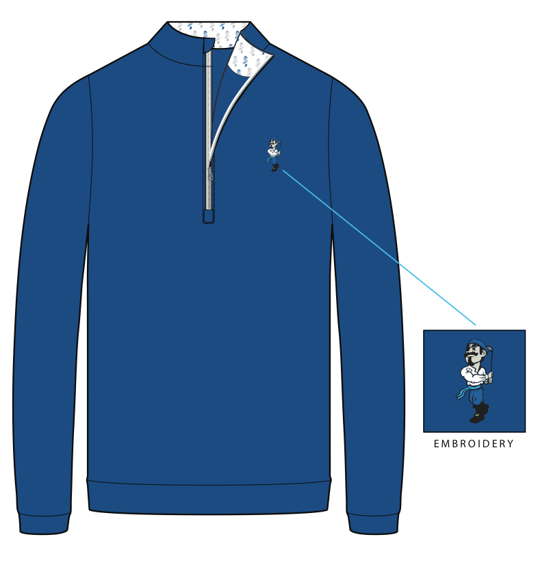 Swinging Pirate Men's Quarter Zip: Navy