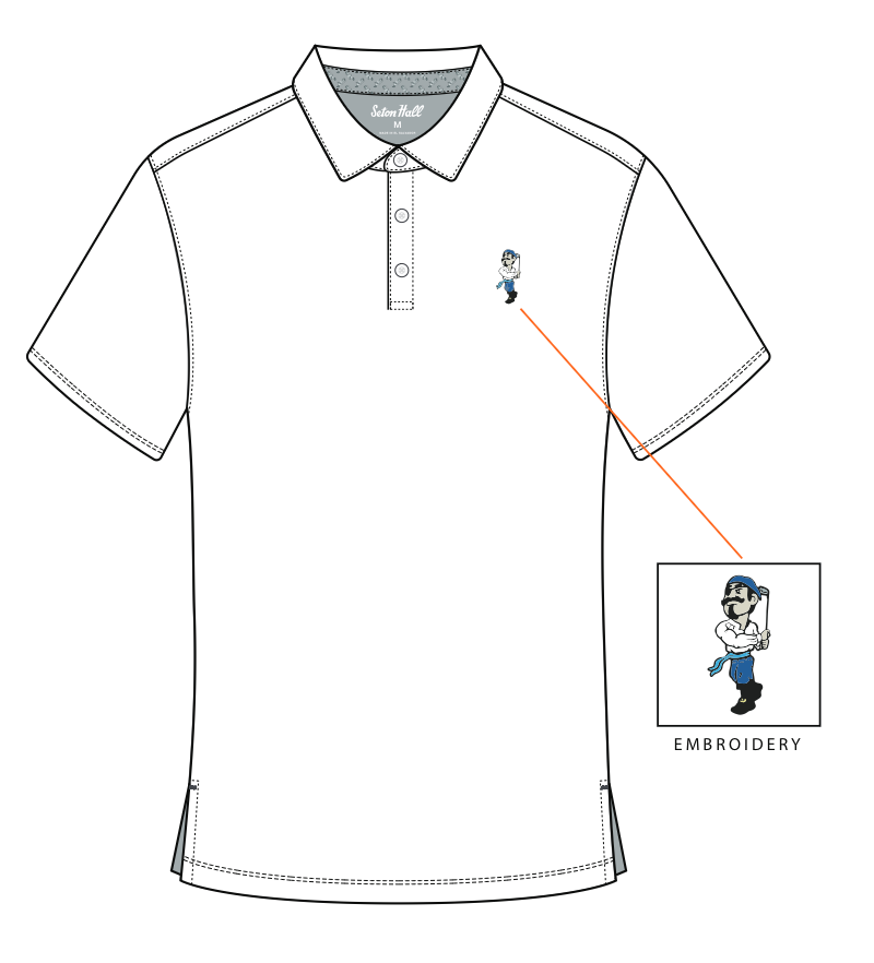 Swinging Pirate Men's Golf Polo: White