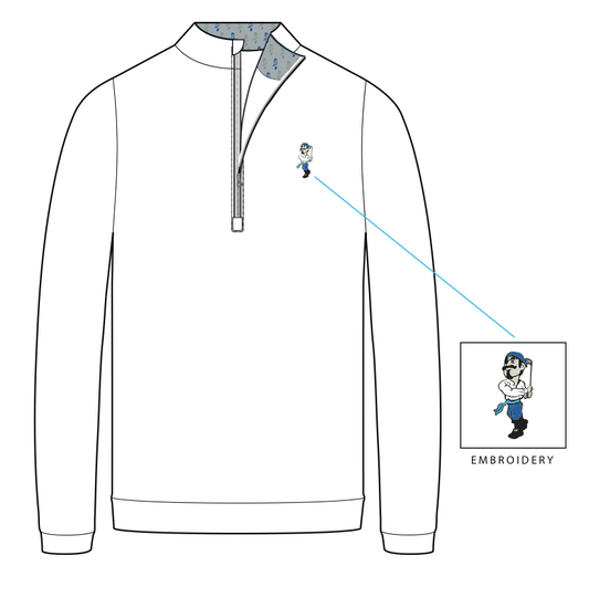 Swinging Pirate Men's Quarter Zip: White