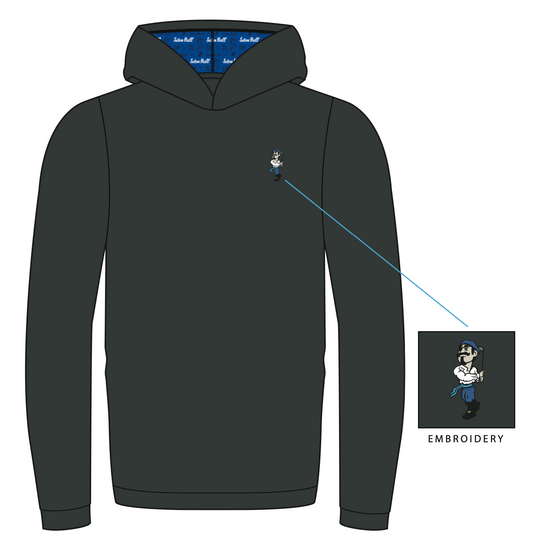 Swinging Pirate Men's Performance Hoodie: Charcoal