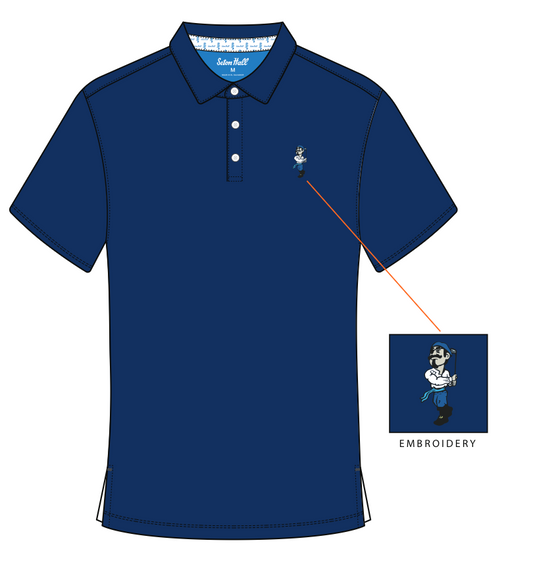 Swinging Pirate Men's Golf Polo: Navy